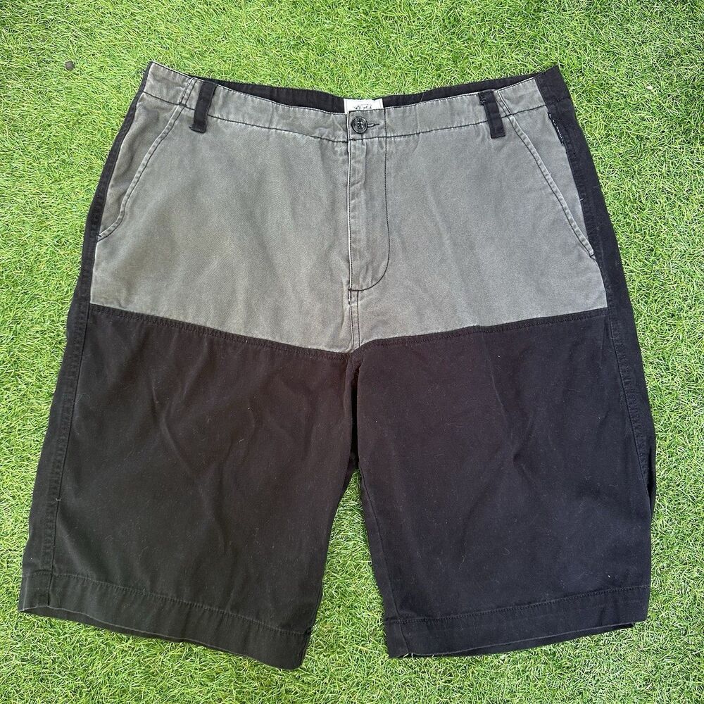 Vtg Y2K Ecko Unlimited Chino Cotton Shorts Mens Size 36 Colorblock Gray Black